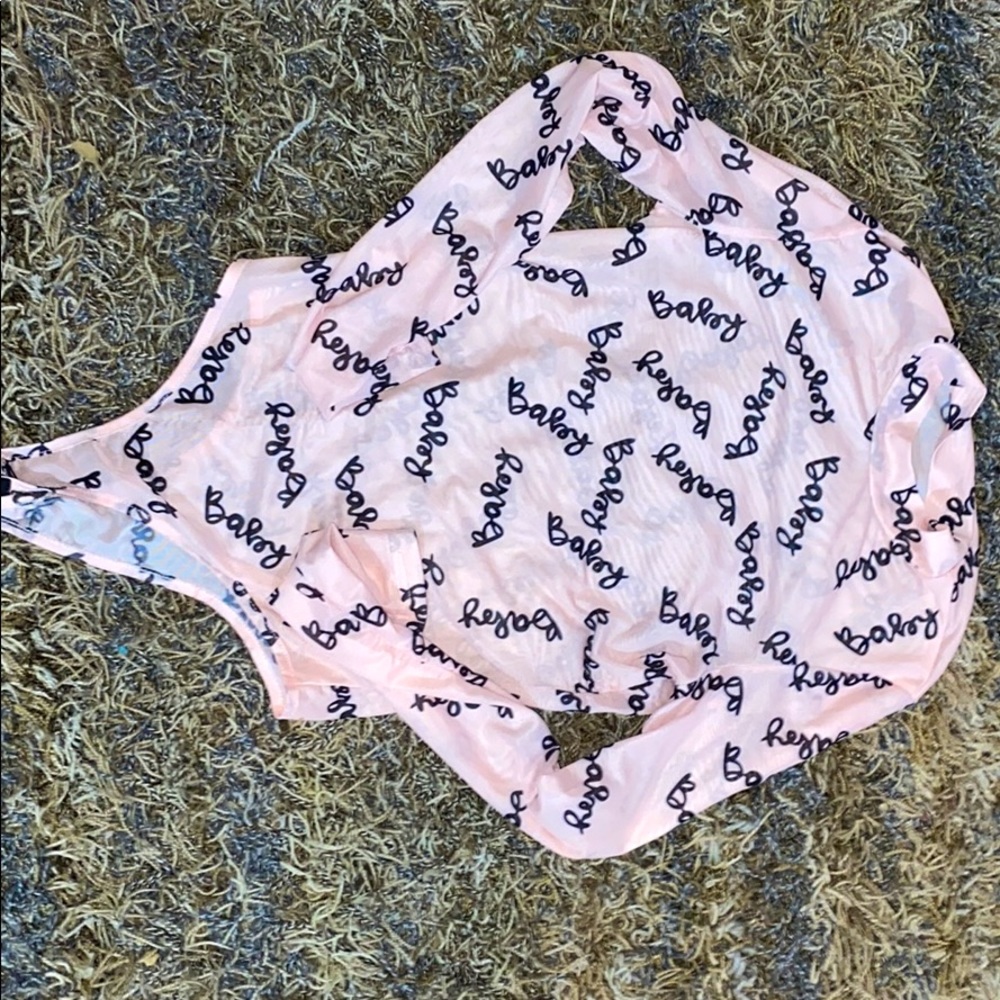 Pink Long sleeve body suite